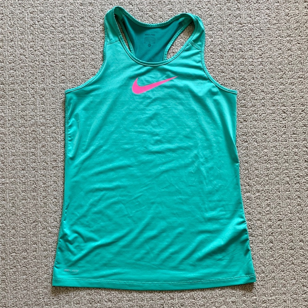 Nike Pro Dri-Fit Teal and Pink Tank